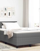 vidaXL LED кутия за пружини с легло Светлосив и бял 120 x 190 cm