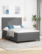 vidaXL LED кутия за пружини с легло Светлосив и бял 160 x 200 cm
