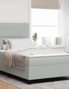 vidaXL LED кутия за пружини с легло Светлосиво 120 x 190 cm Кадифе