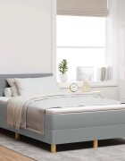 vidaXL LED кутия за пружини с легло Светлосиво 120 x 190 cm текстил
