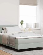 vidaXL LED кутия за пружини с легло Светлосиво 120 x 200 cm Кадифе