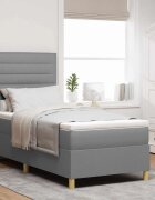 vidaXL LED кутия за пружини с легло Светлосиво 80 x 200 cm текстил
