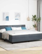 vidaXL LED кутия за пружини с легло Тъмен сив 200 x 200 cm Кадифе