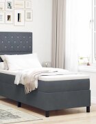 vidaXL LED кутия за пружини с легло Тъмен сив 80 x 200 cm текстил