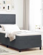 vidaXL LED кутия за пружини с легло Тъмен сив 90 x 190 cm Кадифе