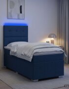 vidaXL LED легло с матрак с LED ленти Синьо 80 x 200 cm Текстил