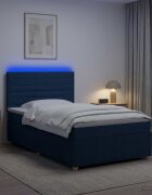 vidaXL LED легло с матрак с LED ленти Синьо 90 x 200 cm Текстил