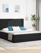 vidaXL LED легло за съхранение с матрак Черно 180 x 200 cm Кадифе