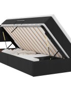 vidaXL LED легло за съхранение с матрак Черно 90 x 190 cm Кадифе