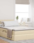 vidaXL LED легло за съхранение с матрак Кремав 120 x 200 cm Текстил