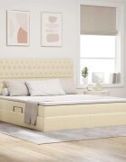 vidaXL LED легло за съхранение с матрак Кремав 160 x 200 cm Текстил