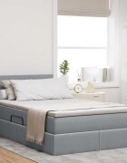 vidaXL LED легло за съхранение с матрак Светлосиво 120 x 190 cm