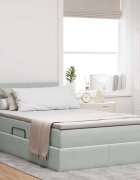vidaXL LED легло за съхранение с матрак Светлосиво 120 x 200 cm Кадифе