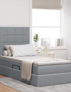 vidaXL LED легло за съхранение с матрак Светлосиво 90 x 190 cm Текстил