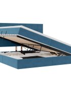 vidaXL LED легло за съхранение с матрак Тъмен син 200 x 200 cm Кадифе