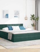 vidaXL LED легло за съхранение с матрак Тъмнозелено 180 x 200 cm
