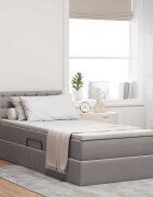 vidaXL LED легло за съхранение с матрак Таупе 100 x 200 cm Текстил