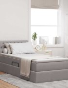 vidaXL LED легло за съхранение с матрак Таупе 90 x 190 cm Текстил