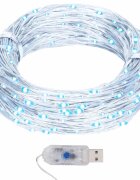 vidaXL LED микро стринг лампички 40 м 400 LED студено бяло 8 функции