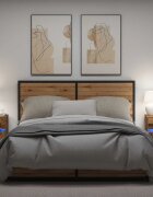 vidaXL LED нощно шкафче 2 бр. Старо дърво 38 x 34 x 61 см