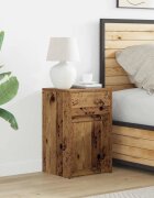 vidaXL LED нощно шкафче Старо дърво 38 x 34 x 61 см