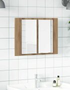 vidaXL LED огледален шкаф Artisan Oak 60x12x45 cm Инженерна дървесина