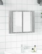 vidaXL LED огледален шкаф сив сонома 60x12x45 см инженерно дърво