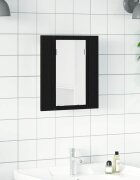 vidaXL LED огледален шкаф за баня черен дъб 40x12x45 см