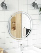vidaXL LED огледало за баня 70 см кръгло