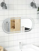 vidaXL LED огледало за баня 80x35 см овално