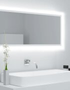 vidaXL LED огледало за баня бяло 100x85x37 см акрил