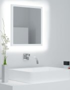 vidaXL LED огледало за баня бяло 40x85x37 см акрил