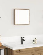 vidaXL LED огледало за баня Дъб 40 x 37 x 8.5 см Инженерна дървесина