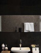vidaXL LED огледало за баня Прозрачен 100 x 40 cm закалено стъкло