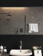 vidaXL LED огледало за баня Прозрачен 100 x 60 cm закалено стъкло
