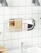vidaXL LED огледало за баня Прозрачен 40 x 15 cm закалено стъкло