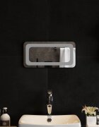 vidaXL LED огледало за баня Прозрачен 40 x 20 cm закалено стъкло