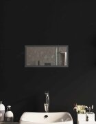 vidaXL LED огледало за баня Прозрачен 40 x 20 cm закалено стъкло