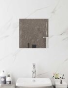 vidaXL LED огледало за баня Прозрачен 40 x 40 cm закалено стъкло
