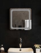 vidaXL LED огледало за баня Прозрачен 40 x 40 cm закалено стъкло