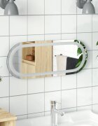 vidaXL LED огледало за баня Прозрачен 50 x 20 cm закалено стъкло