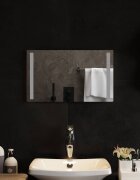 vidaXL LED огледало за баня Прозрачен 50 x 30 cm закалено стъкло