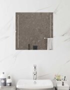 vidaXL LED огледало за баня Прозрачен 50 x 50 cm закалено стъкло