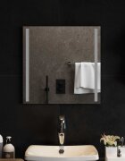 vidaXL LED огледало за баня Прозрачен 50 x 50 cm закалено стъкло