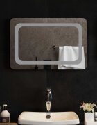 vidaXL LED огледало за баня Прозрачен 60 x 40 cm закалено стъкло