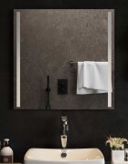 vidaXL LED огледало за баня Прозрачен 60 x 60 cm закалено стъкло