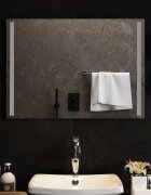 vidaXL LED огледало за баня Прозрачен 70 x 50 cm закалено стъкло