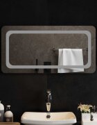 vidaXL LED огледало за баня Прозрачен 80 x 40 cm закалено стъкло