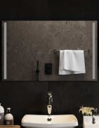 vidaXL LED огледало за баня Прозрачен 80 x 50 cm закалено стъкло