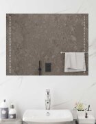 vidaXL LED огледало за баня Прозрачен 80 x 60 cm закалено стъкло